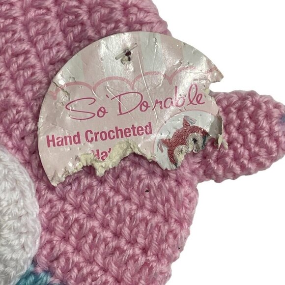 SO DORABLE Hand Crocheted Owl Bird Baby Winter Hat 0-6 Mos. Multi Beanie Boggan - Picture 6 of 12